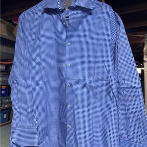 Thomas Dean Blue Checkered Men's Shirt